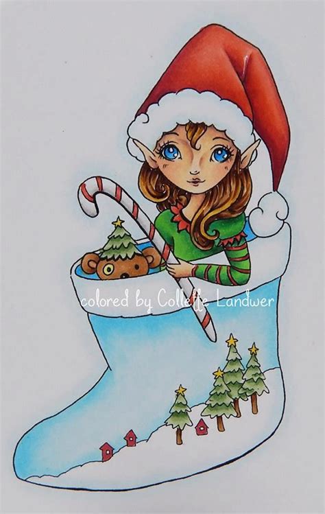 Christmas Elf Digital Stamp Instant Download / Winter Xmas - Etsy