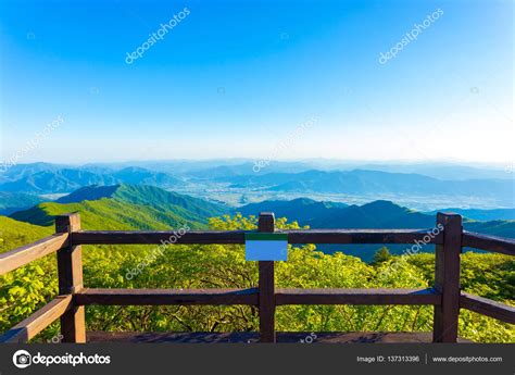 Jirisan Mountain Viewpoint Deck Landscape View H — Stock Photo © pius99 ...