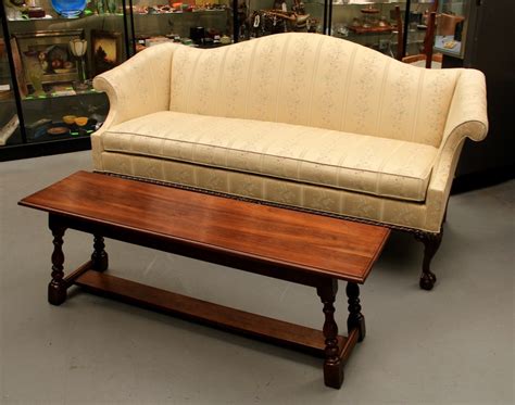 FOUND in ITHACA » Hickory Chair Chippendale Camel Back Sofa & Solid Cherry Tavern Bench (SOLD)