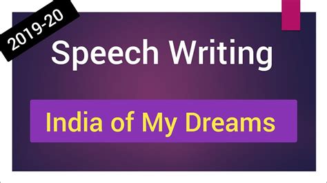 Speech Writing - 1 | India of My Dreams | Hindi Explanation | By Jitendra Meher Sir - YouTube