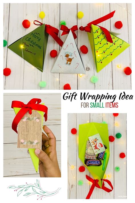 Vikalpah: Gift wrapping ideas for small gifts - DIY gift box - Triangle shaped gift box for ...