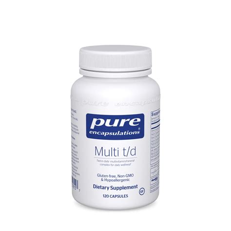 Pure Encapsulations Multi T-D Two-Per-Day Multivitamin-Mineral Formula -- 120 Capsules - Vitacost