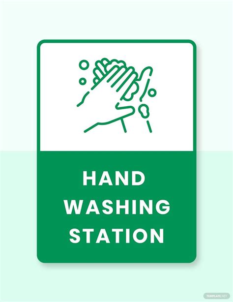 Hand Washing Station Label Template in Illustrator, PSD - Download | Template.net