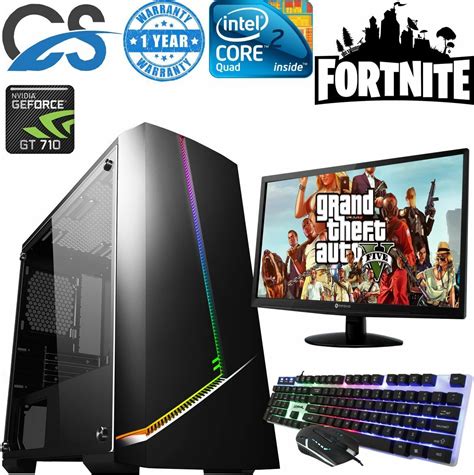 Fast Gaming PC Computer Bundle Intel Quad Core 8GB 500GB Windows 10 2GB ...