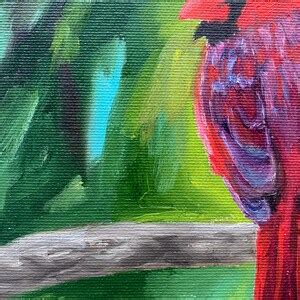 Red Cardinal Bird Oil Painting on Canvas. Bird Art. Original Oil Painting - Etsy