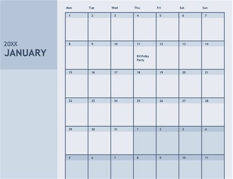 Free Excel Calendar Templates