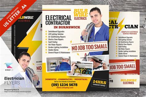 Electrician Flyer Templates | Flyer template, Electrician, Flyer