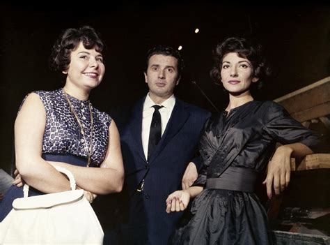 Christa Ludwig with Maria Callas and Franco Corelli during their ...