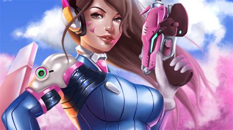 Download 1920x1080 Wallpaper Dva, Fan Art, Overwatch Video Game, Full Hd, Hdtv, Fhd, 1080p ...