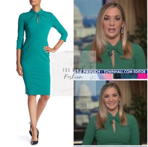 Katie Pavlich’s Green Twist Neck Sheath Dress worn on Outnumbered – Fox ...