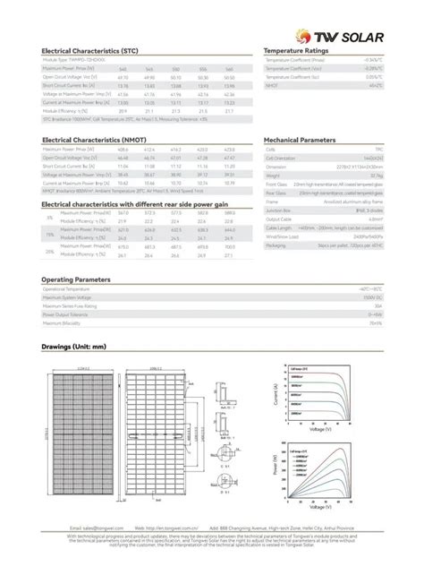 Tongwei Solar Panels 550w Mono 540w 545w Bifacial Solar Power Panels ...