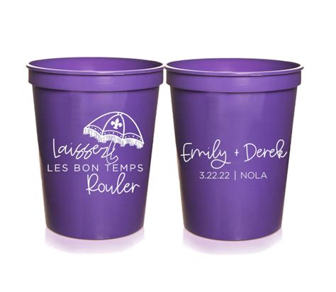 New Orleans Wedding Favors Wedding Party Cups, Personalized Wedding Cups, Reception Favors for ...