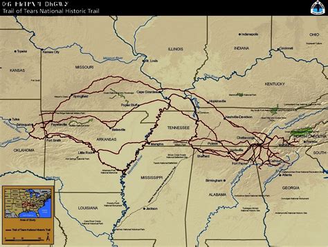 Cherokee Trail of Tears Map Cherokee Indians Trail of Tears