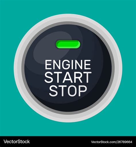 Engine start and stop button Royalty Free Vector Image