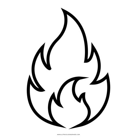 Fire Flame Coloring Pages Printable Sketch Coloring Page