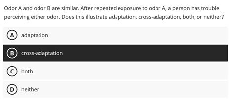 Solved Odor A and odor B are similar. After repeated | Chegg.com