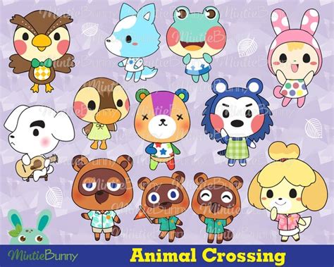 Animal Clipart AnimalClipart Animal Crossing Drawn | Etsy