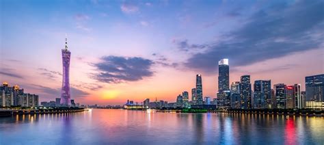 Premium Photo | Guangzhou city skyline and architecture landscape at night