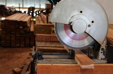 Compound Miter Saw Cutting Wooden Plank Stock Photo - Image of lumber, construction: 79842702