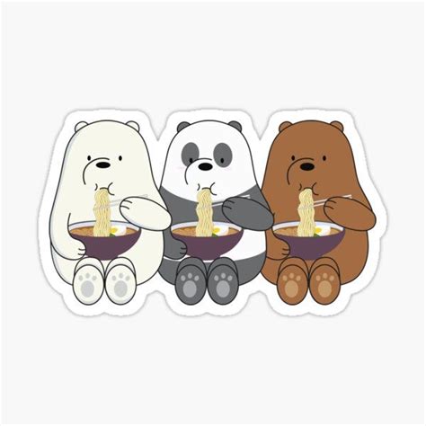 "We Bare Bears" Sticker by plushism | Redbubble | Cute bear drawings ...