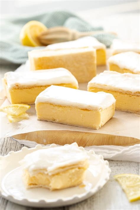 Lemon Vanilla Custard Slice - Sugar Salt Magic