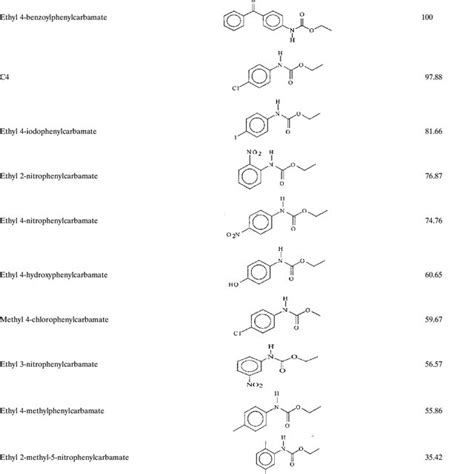 Carbamic acid derivatives examined in this work | Download Table