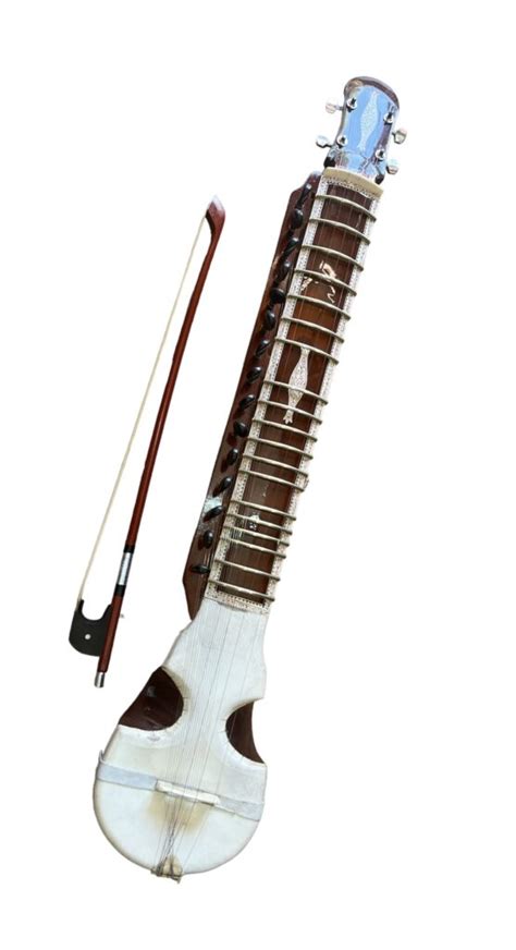 hand Made Esraj/Israj, Special Bow, Extra Strings Set, Rosin, Wooden Carving - Nepal Music Gallery