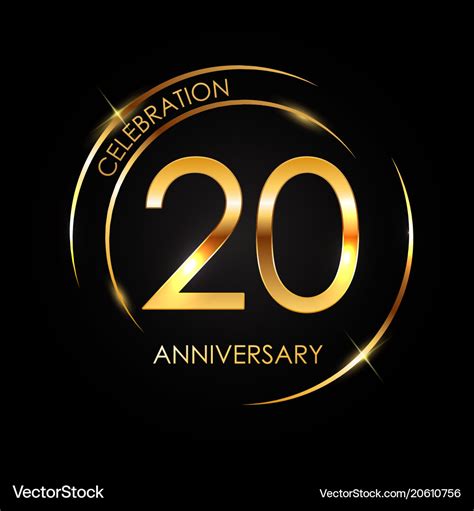 Template 20 years anniversary Royalty Free Vector Image