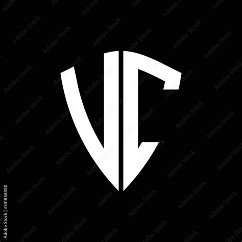 VC logo monogram with shield shape design template Stock Vector | Adobe ...