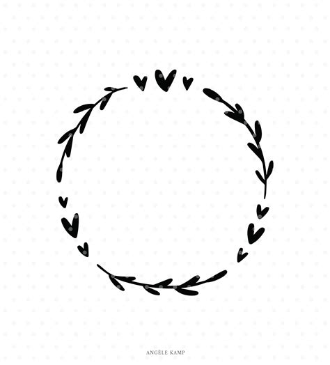 Laurel Wreath Svg, Branch Wreath Svg, Circle Frame Clipart By Pretty Meerkat TheHungryJPEG ...