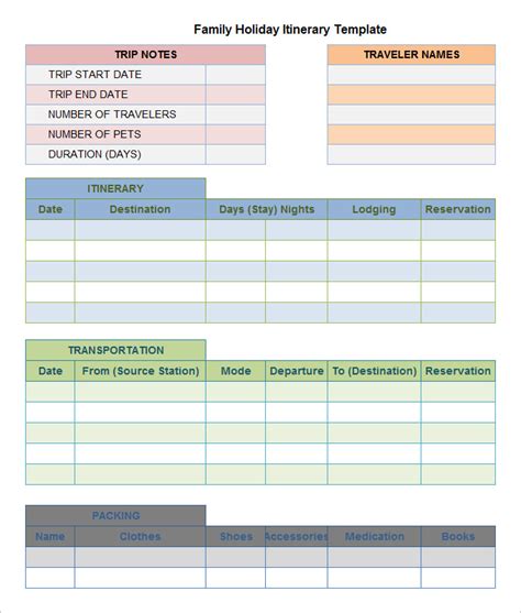 13+ Itinerary Template Excel | DocTemplates