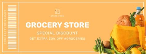 Grocery Store Offer Online Coupon Template - VistaCreate