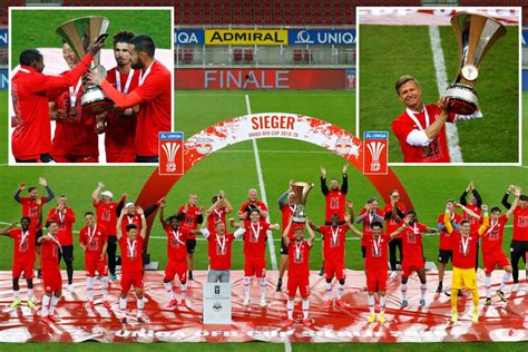 Watch bizarre trophy lift as RB Salzburg social distance while celebrating Austrian Cup final ...