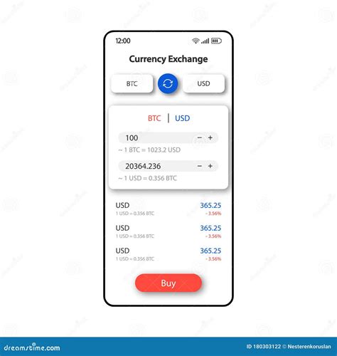 Currency Exchange Smartphone Interface Vector Template. Mobile App Page White Design Layout ...