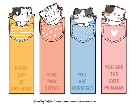 Printable Cat Bookmarks