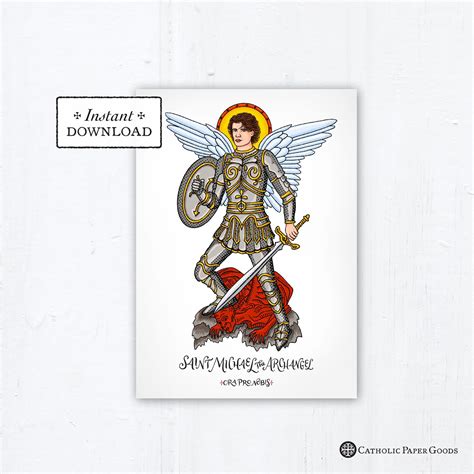 St. Michael the Archangel Prayer Card, Art Print, Instant Download, DIY ...