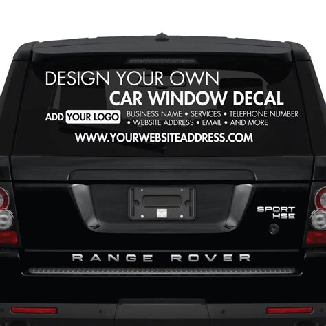 Car Window Sticker - Design Your Own - Custom Made Personalised Car Window Sticker - Create Your ...