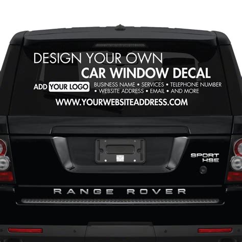 Car Window Sticker - Design Your Own - Custom Made Personalised Car Window Sticker - Create Your ...