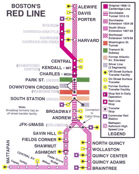 Boston Red Line Subway Map - United States Map