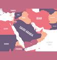 Middle east detailed political map with lables Vector Image
