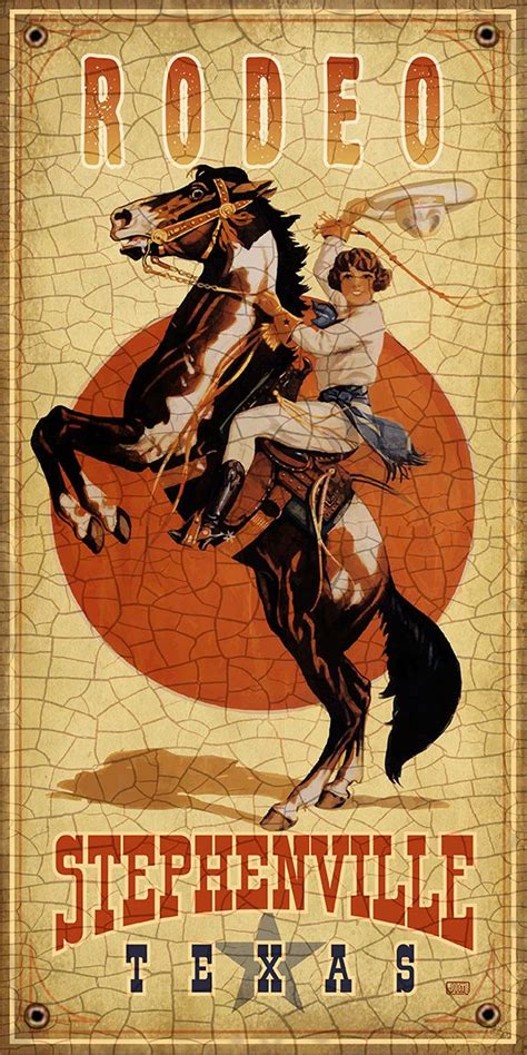 Rodeo, Stephenville, Texas poster from www.etsy.com/shop/texasposter. | Rodeo poster, Cowgirl ...