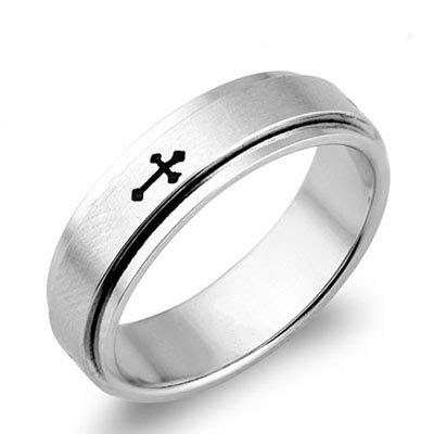 Unique Spinning Titanium Christian Purity Rings for Men - Couple-Rings.com