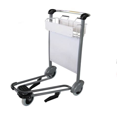 Polished Airport Luggage Trolley Carts Hand Brake Airport Baggage Cart