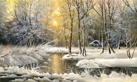 Winter Painting HD Wallpapers Desktop Background