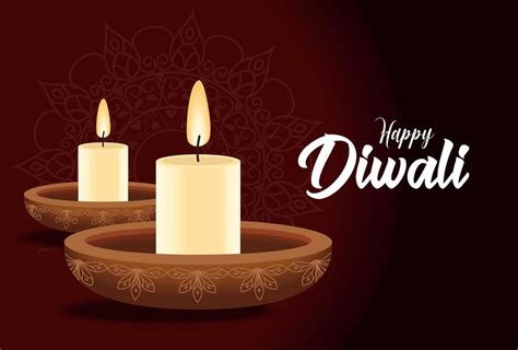 happy diwali candles 11233765 Vector Art at Vecteezy