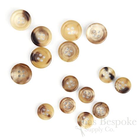 Sets of Mottled Beige & Light Brown Genuine Horn Suit Buttons, Made in ...