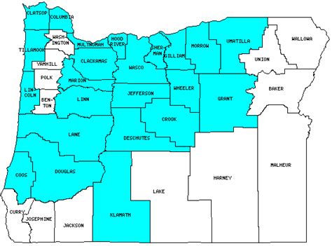 Oregon County Map 2018