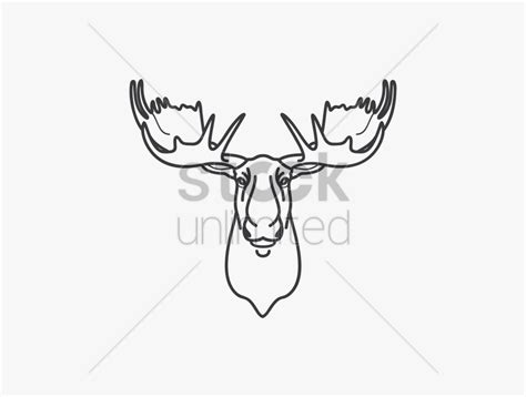 Moose Vector Image - Moose Antlers Drawing , Free Transparent Clipart - ClipartKey