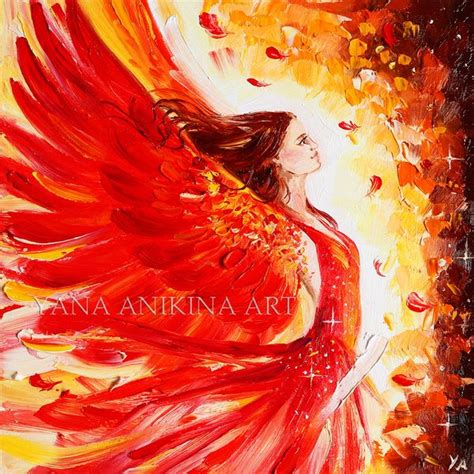 Phoenix Goddess Oil Painting Woman Phoenix Art Original Phoe - Inspire ...