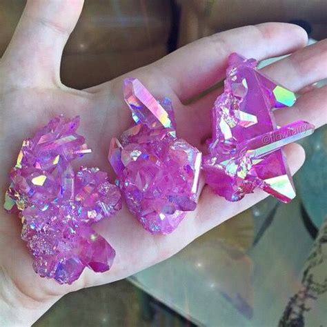 Dark Pink Crystal Quartz Aura | Crystals, Crystals and gemstones, Rocks and crystals